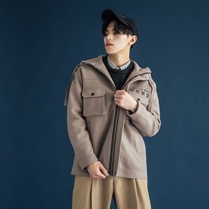 【】A003-HF008-P50冬装新款多口袋连帽加厚大衣男 蒙马特2图片