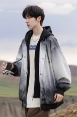 G0132-P85秋季新款日系cityboy连帽假两件渐变夹克外套，男装夹克，星座109