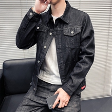 店主风秋季男士牛仔外套新款衣服韩版潮流大码百搭夹克8123，男装夹克，电商A318