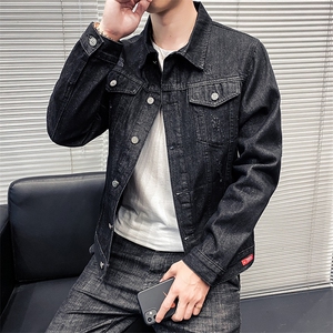 店主风秋季男士牛仔外套新款衣服韩版潮流大码百搭夹克8123