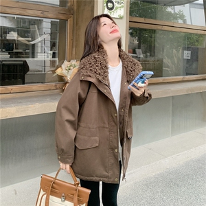 韩系毛领派克服女2025冬季新款设计感时尚中长款保暖外套高级感图片