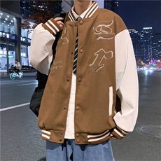 潮流夹克潮男春季棒球领夹克毛呢双层J3121P65，男装夹克，星座1116-2