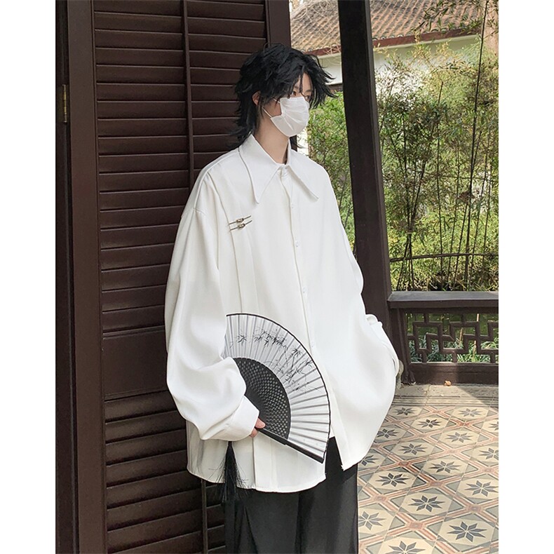 【同款短袖D130已出】CS7110-P58控78大码中式质长袖衬衫,男装T恤,电商D232