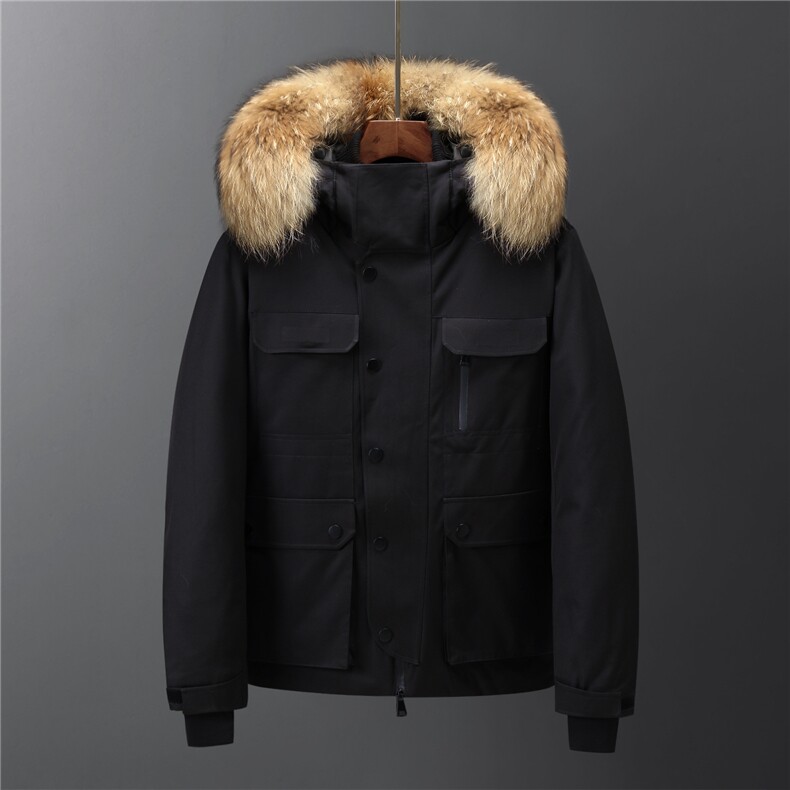 2020电商B247冬季新款真毛领休闲保暖抗寒防风带帽可拆9190-P260,男装羽绒服,电商B247