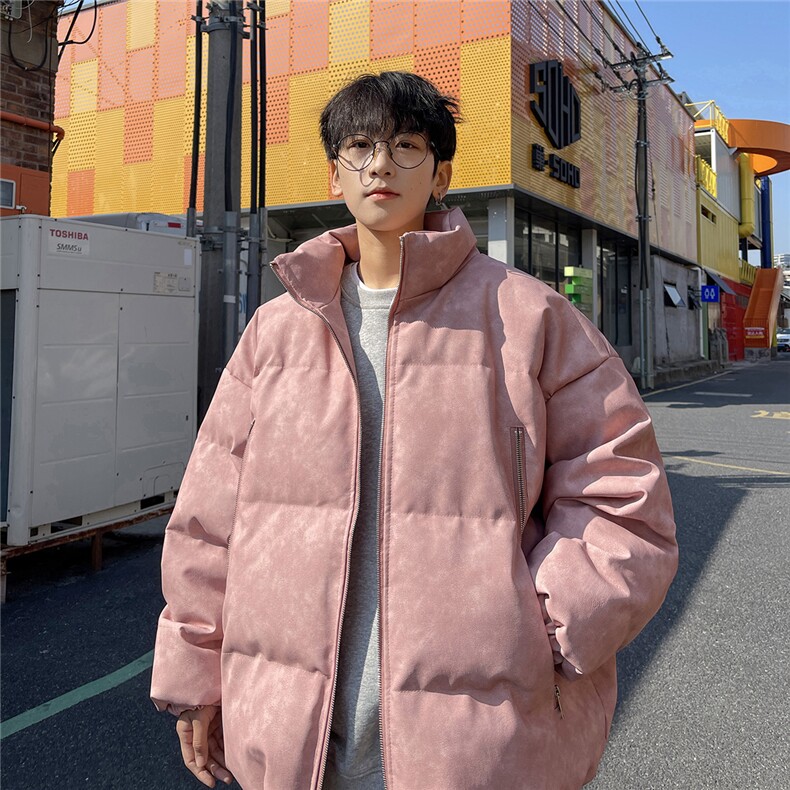 港风PU皮复古做旧双侧金属拉链夹克式加棉棉衣男MY77092P130控198，男装夹克，星座227-7