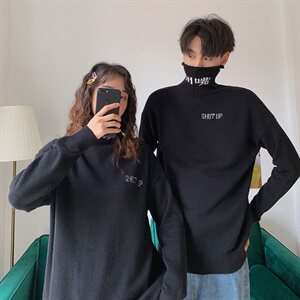 秋冬加厚chic网红情侣毛衣上衣针织衫保暖时尚毛衣T007图片