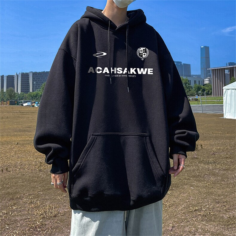 抖音得物供货可提供视频春装重磅美式宽松连帽卫衣DL2418,男装卫衣,电商A486-1