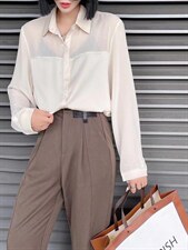 新款洋气时尚仿料气质衬衫，女装衬衫，L·H·X