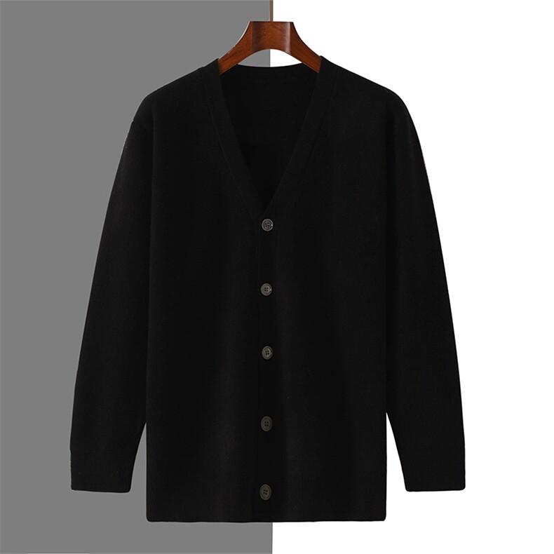 2025秋冬新款羊绒衫女100纯山羊绒优雅V领保暖七分袖外套针织开衫，男装羊毛衫，优麦羊绒（原洪叶羊绒）