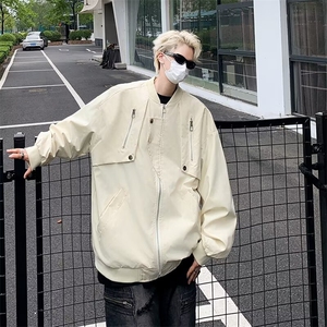 做工高质量双层外套男春秋季潮飞行员夹克痞帅休闲上衣 JK909图片