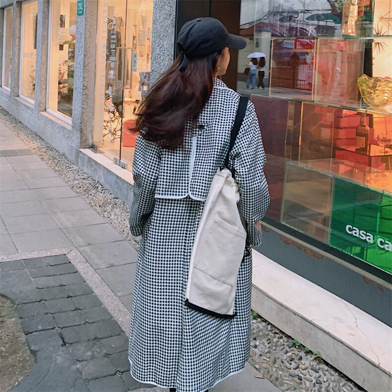 271-9702-P135新款中长款格子风衣外套控价188，女装风衣，浙宝271