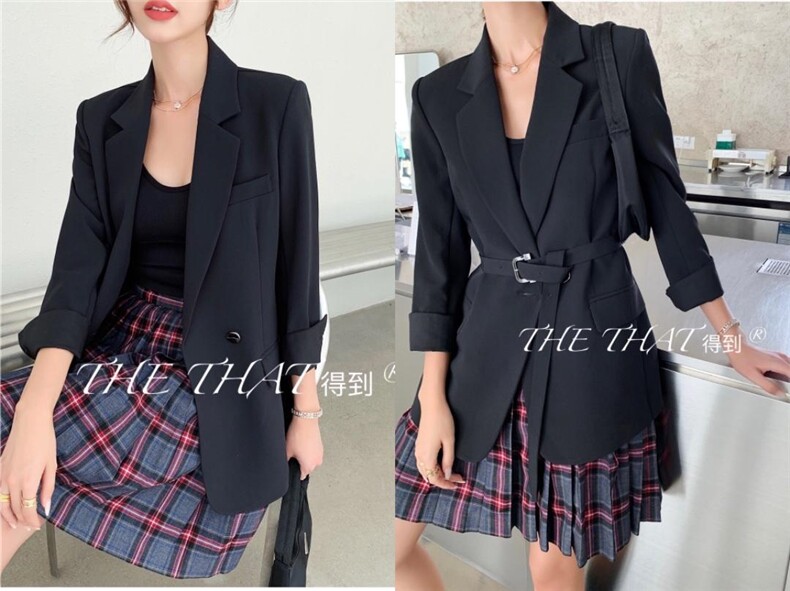 秋款腰带西服外套，其它，得到THETHAT