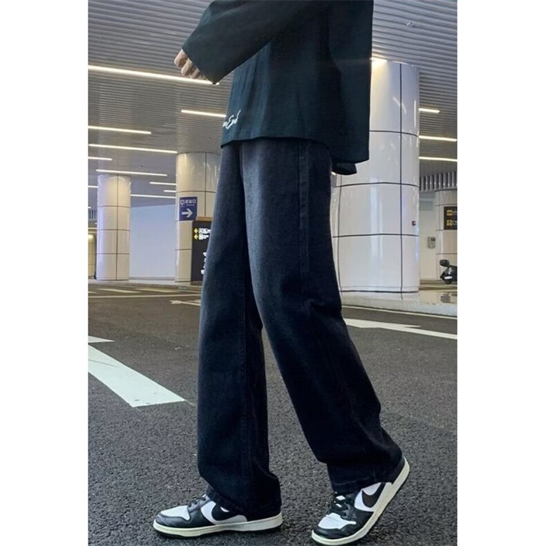 原色牛仔裤男宽松直筒阔腿拖地慵懒松弛垂感拖地裤子N101,男装牛仔裤,星座1116A（原606A-3）