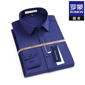 中年男士秋季长袖衬衫潮流纯色百搭衬衣商务休闲时尚男装宽松寸衫图片