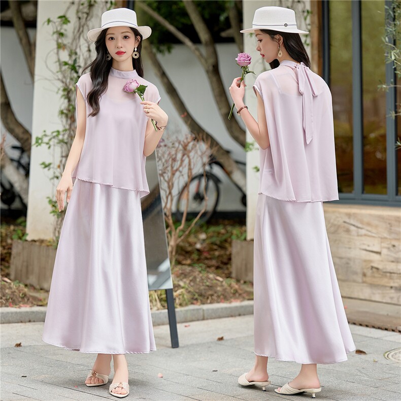 现货2026漂亮吊带连衣裙+上衣两件套夏天巨好看的套装女，女装套装/套裙，兰菲阁