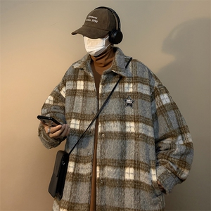 男春秋季款格子外套男士潮流格子休闲宽松港风百搭JK02024-P75