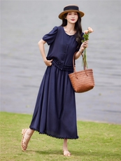现货2026年夏季休闲风修身剪裁宽松型女通用型两件套轻薄透气，女装套装/套裙，靓衣阁
