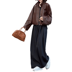 跑量安哥拉小皮衣外套女2024春秋新款高级感炸街小个子机车服夹克，女装皮衣，美拉德工厂直营店