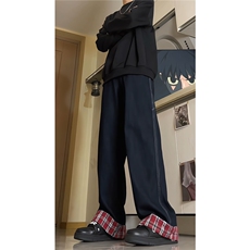 加长版裤子男高个子拼接卷边格子188cm110牛仔裤KZ011P55，男装牛仔裤，电商B312