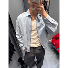 高质量蓝白条纹翻领夹克JK0146-特批70，男装夹克，星座313A(原308A-2)
