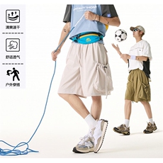 抖音品质夏季新款户外速干冰丝宽松短裤B315-K25549-特p30控58，男装牛仔裤，电商B315