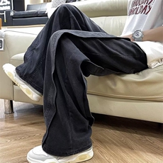 炸街痞帅ins拖地牛仔裤美式高街男oversize宽松阔腿裤N3325-P50，男装牛仔裤，星座1008-1
