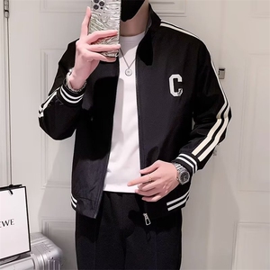 hansbenny秋冬季日系拉链立领卫衣男装外套纯棉毛圈复古风潮牌男图片