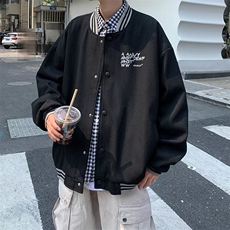 2022华夫格棒球服外套男bf宽松炸街上衣高街休闲夹克W5261-P53，男装夹克，星座512-2