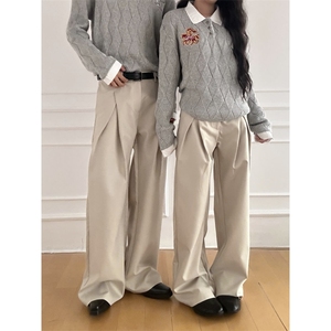 美式复古街头痞帅cleanfit休闲裤男宽松直筒微喇西裤潮LB0377-P55图片