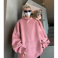 抖音得物重磅420克高品质二开麂皮绒连帽卫衣宽松外套JP001特P33，男装卫衣，电商A486