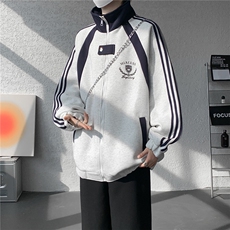 WY10190-特P60420g重磅-高品质-条纹设计感大码保暖卫衣外套男，男装棉衣，电商A059