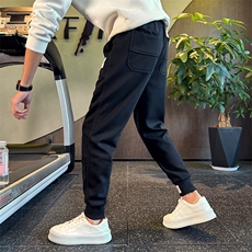 KK186-P58纯色刺绣运动卫裤男士秋冬新款束脚裤弹力休闲裤，男装休闲裤，星座215（原电商B249）