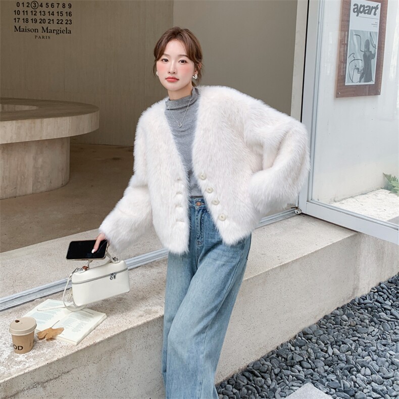 现货：冬装新款高级感仿水貂绒皮毛一体外套2C135-8929P205K308,女装皮草,2C135