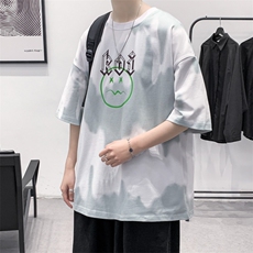 夏装青少年休闲T恤短袖2023男女创意渐变印花半袖1599-P45控价68，男装T恤，电商A441-1
