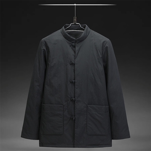 男中老年风唐装90绒羽绒服唐装复古盘扣中式羽绒服外套图片