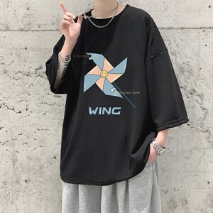 Q11112-P30 春夏季七分袖t恤男大码五分袖男短袖中袖   大皂风图片