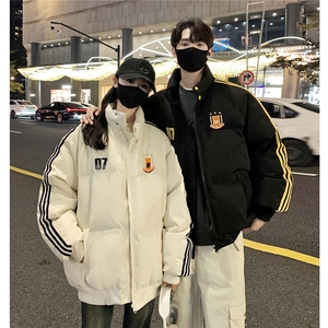 情侣冬装 港风织带棉服 刺绣logo棉衣休闲加厚外套男 G1105 P118图片