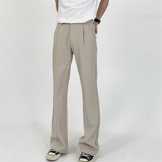 简约潮新款文艺美式潮垂感直筒微喇休闲西装裤时尚原宿MK73P45，男装西服套装，星座1013-5