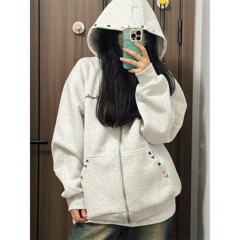 【有货】DKY3042-批60原版做工刺绣 纯棉华棉复合薄款卫衣外套图片