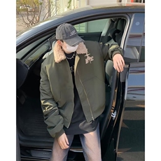 美式复古羊羔毛翻领时尚棉服男女冬季小牛津棉衣HY520-P78，男装夹克，星座1109-3