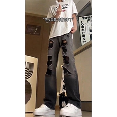 美式ins高街小众hiphop夏季破洞牛仔裤货号K729P60，男装牛仔裤，电商A063