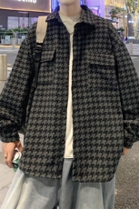 2026春季新款高级感夹克千鸟格翻领毛呢外套男J25861-特P59控88，男装夹克，电商A001