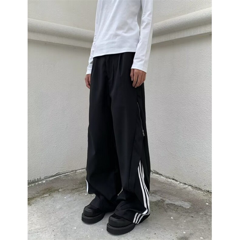 条纹拼接休闲西裤女2025新款cleanfit高街宽松百搭裤子KX91,男装西裤,星座1116A（原606A-3）
