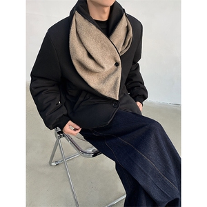现货！25立体裁剪仿水掉毛青果领外套短款厚棉服MJ1065-P168图片