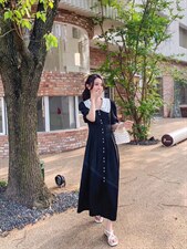 长款连衣裙，女装连衣裙，芷炫