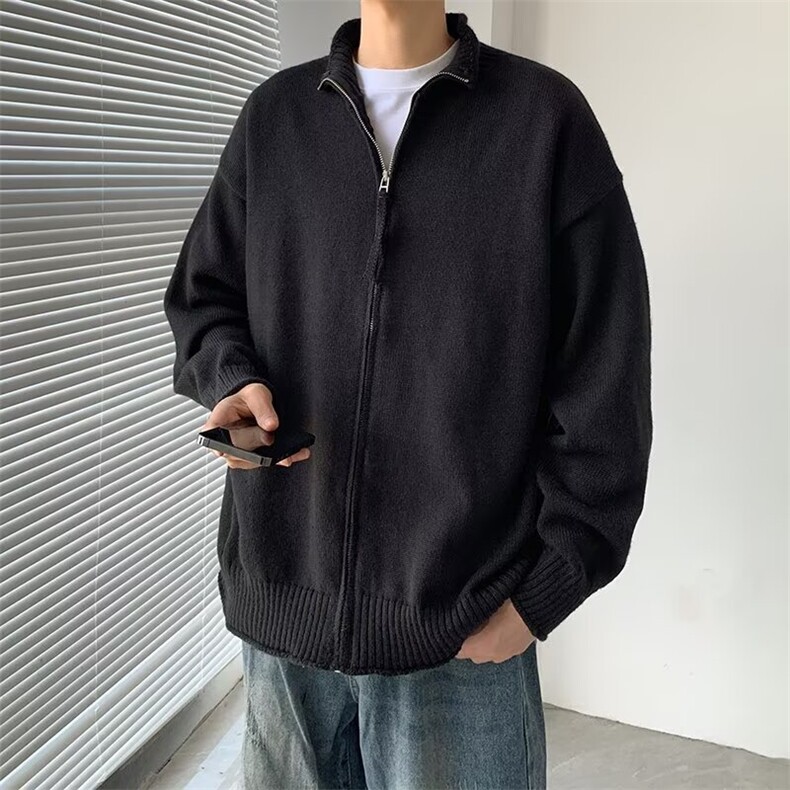 原宿时尚潮流长袖立领流行青少年美式潮流拉链开衫毛衣外套M280,男装针织衫/毛衣,星座506