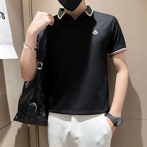 82906-P45男士短袖t恤韩版潮流修身翻领polo衫夏季精神小伙图片