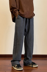 冬季加绒加厚波浪纹垂感休闲裤大码M~5XLXZ604-KG53JR-P65控78，男装卫衣，星座604