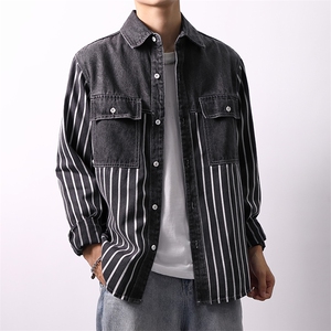秋季流行男牛仔衬衣宽松纯棉休闲长袖衬衫外套XZ310B-3-CY957-P60
