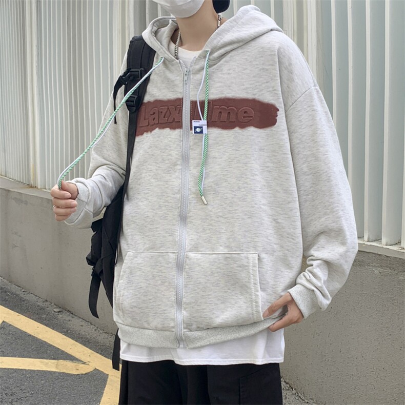 情侣装连帽开衫卫衣外套春秋美式复古oversize休闲上衣W5804-P36,男装夹克,星座512-2